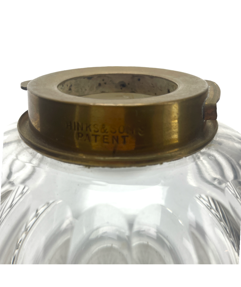 Hink's Victorian Cut Glass Oil Lamp Font Elegance for Your Home